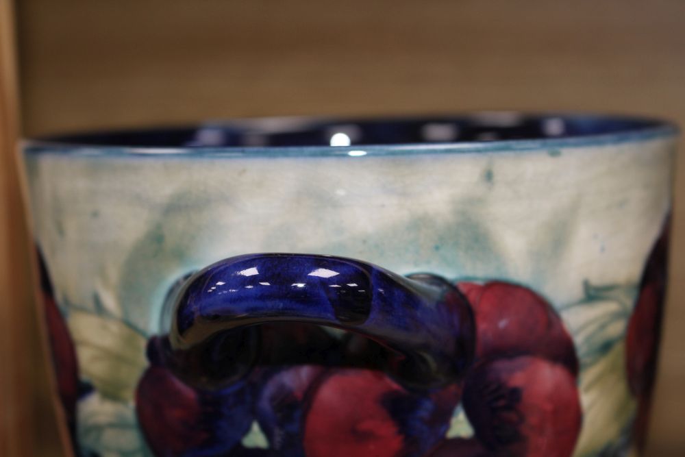A William Moorcroft Pansy jardiniere, c.1915, H. 18.5cm